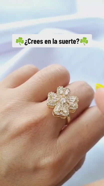 Anillo de Trébol Enamorado® | Anillo Giratorio de Trébol 🍀💎